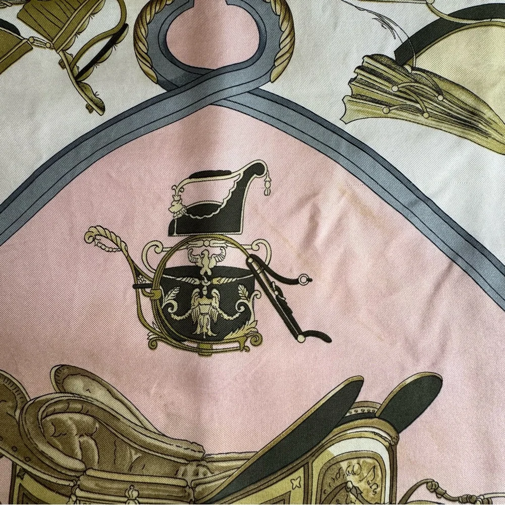 •Hermes Springs Vintage Signed Silk Scarf by Philippe LeDoux Hand-rolled 34”x35”